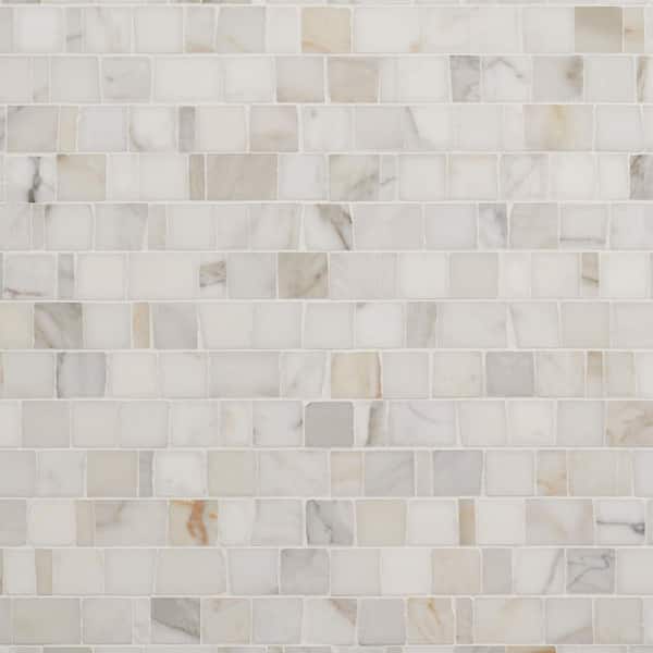 Heritage Calacatta Gold 12 in. x 12 in. Hand Clipped Joint Honed Marble Mosaic Floor and Wall Tile (1 sq. ft. / Sheet)