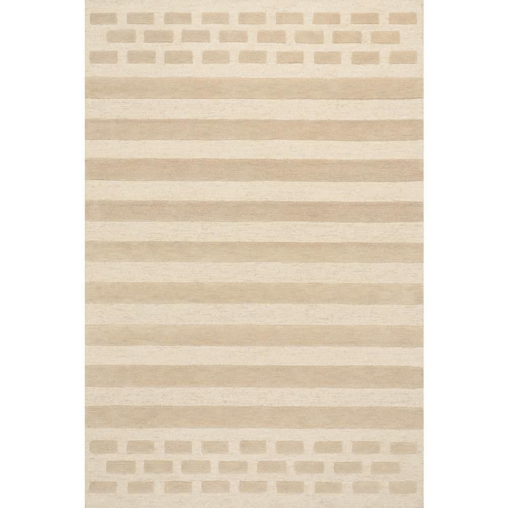 Carmeon Hamilton x Rugs Hazel Bohemian Striped Wool Ivory 9 ft. x 12 ft. Indoor Area Rug price history on PriceWatchPro