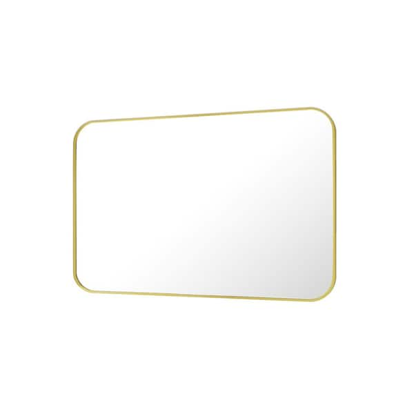 HOMLUX Rectangular Wall Mounted Framing Mirror Bathroom Vanity Mirror 26 in.x 38 in. in Gold