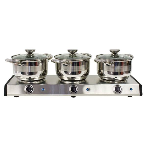 Nostalgia 2.5-qt. Stainless Steel Triple Burner Kettle Buffet-DISCONTINUED
