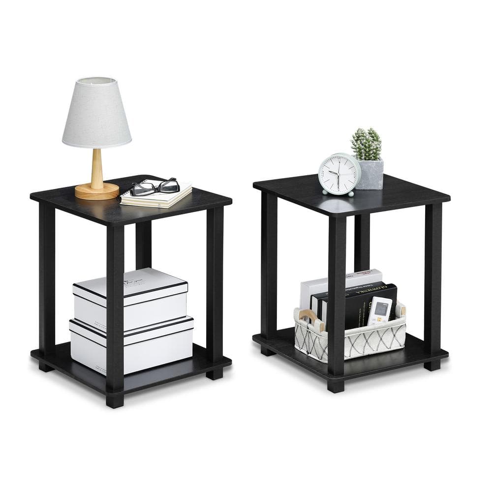 Americano Black Wood Square End Table Set