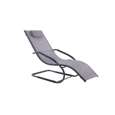 Vivere WAVEROCK1-GB Aluminum Rocking Chair Grey 