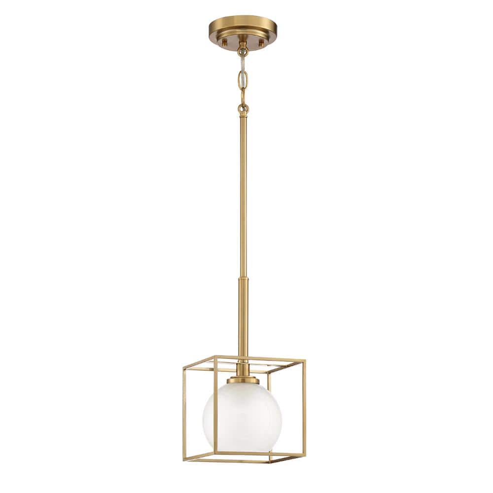 Gold Glass Mini Pendant Light with Globe Shade