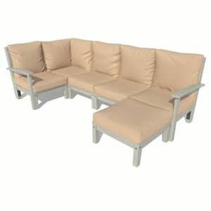 Bespoke Deep Seating 6-Piece Plastic Outdoor Sectional Set with Ottoman and with Cushions