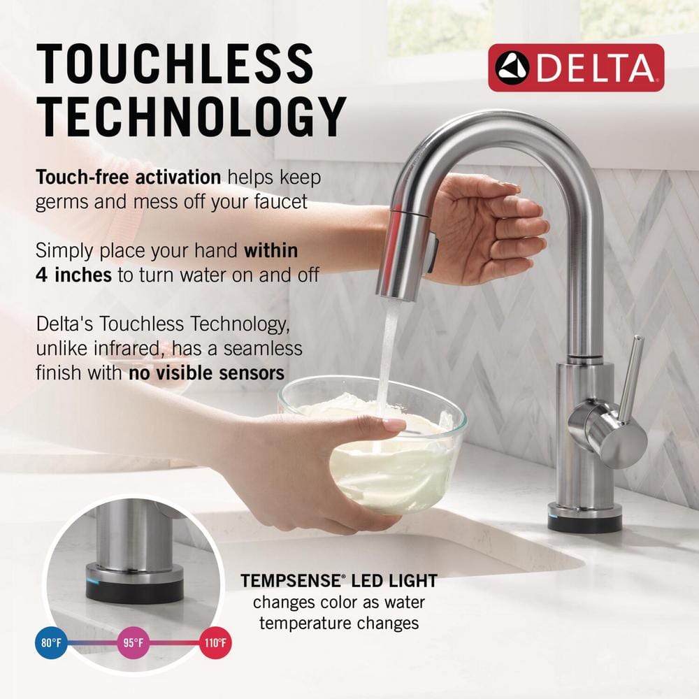 Stainless Steel Modern Pull-Down Kitchen Faucet with Touch Technology