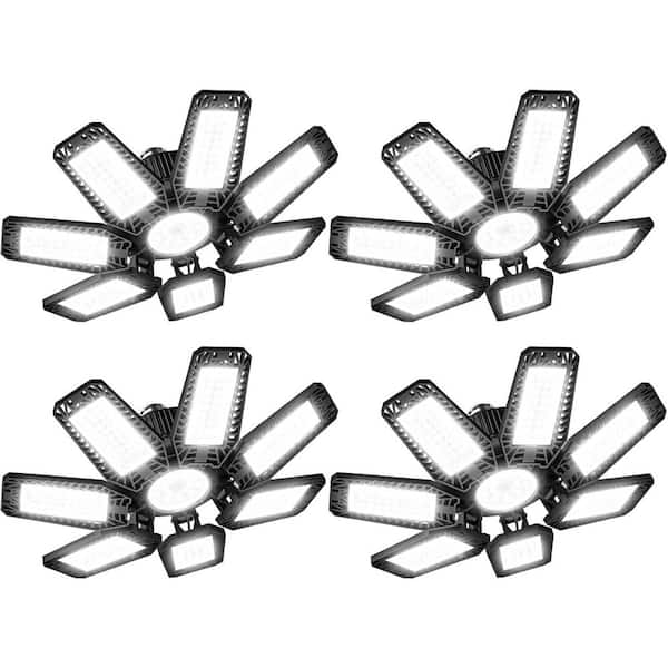 120 Volt LED Garage Ceiling Light with Adjustable Panels, 20000 LM Work Light Fixture for Workshop and Basement, 4-Pack