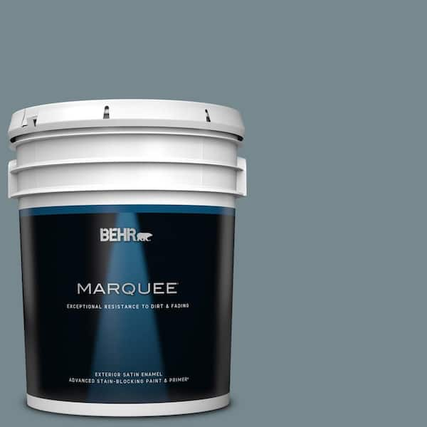 BEHR MARQUEE 5 gal. #N470-5 Norwegian Blue Satin Enamel Exterior Paint & Primer