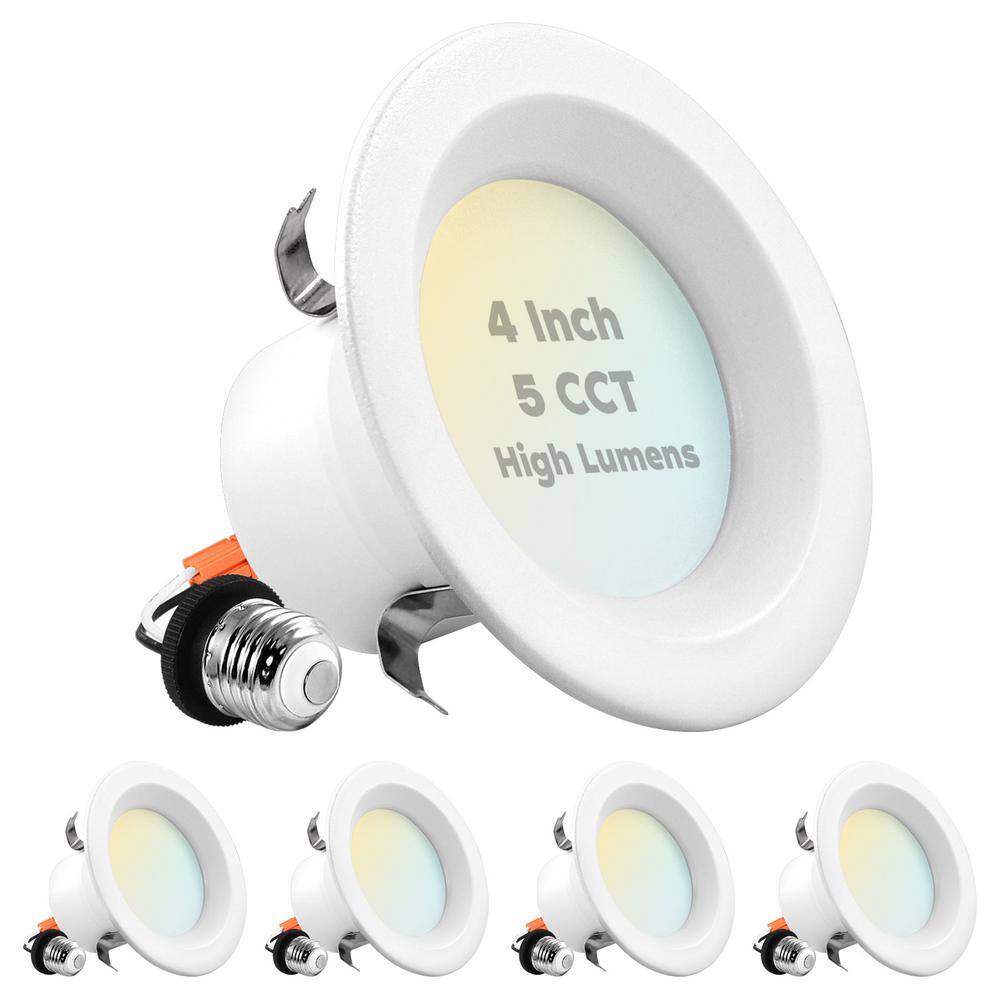4 in. Can Light 14-Watt/75-Watt 5 Color Options 950 Lumens Remodel Integrated LED Recessed Light Kit ETL Listed (4-Pack) price history on PriceWatchPro