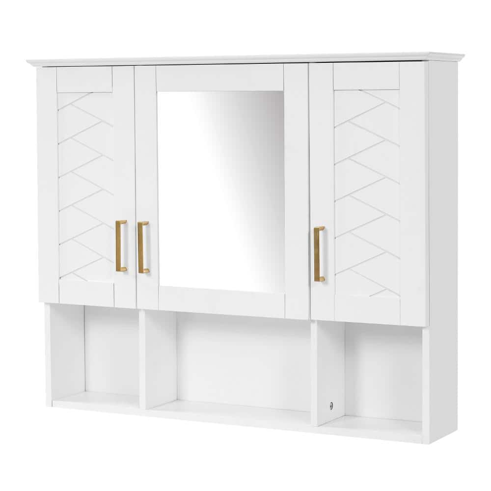Avex White 35 in. W x 28.7 in. H Rectangular MDF Medicine Cabinet with Mirror and Doors price history on PriceWatchPro