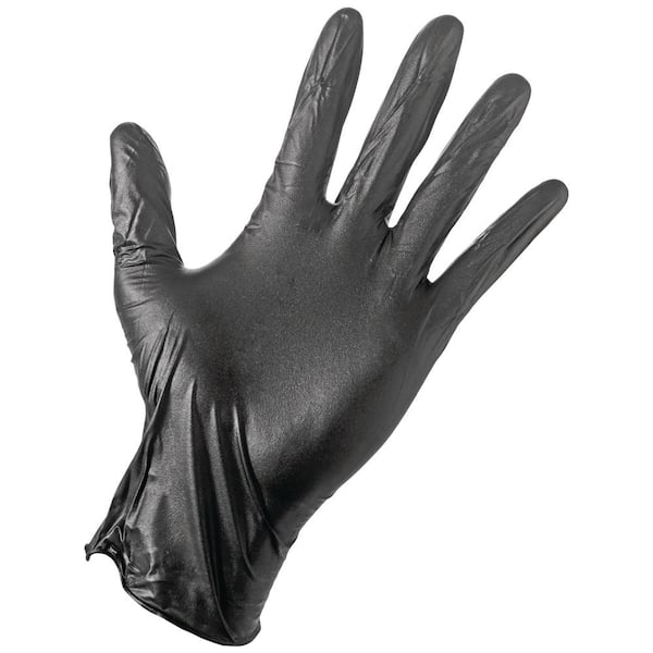 Grease Monkey Large Black Disposable Nitrile Gloves 4 Mil (40-Box)