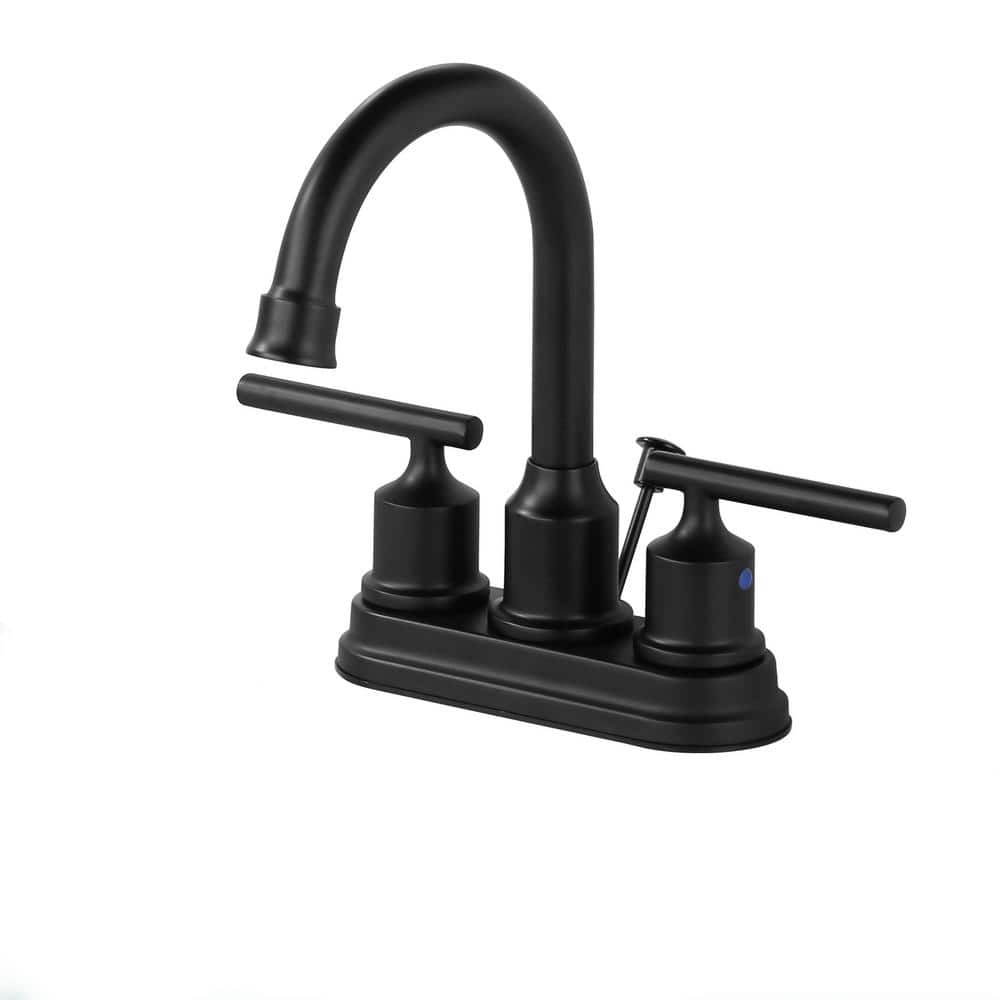 4 in. Centerset Double Handle High Arc Bathroom Faucet in Black price history on PriceWatchPro