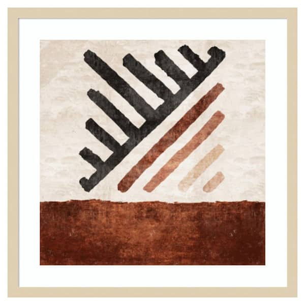 Geometric Striped Rug Tile by Emel Tunaboylu 1 Piece Framed Giclee Abstract Art Print 25 in. x 25 in.