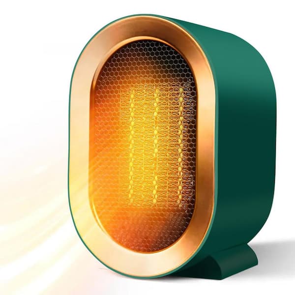 1000W Mini Portable Forced Air Electric Space Heaters in Green