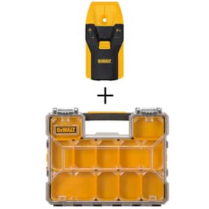 3/4 in. Stud Finder and 10-Compartment Shallow Pro Small Parts Organizer