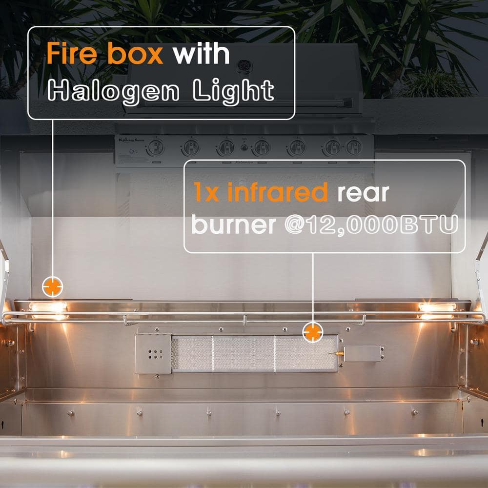 Kalamera 6-Burner Stainless Steel Built-In Gas Grill