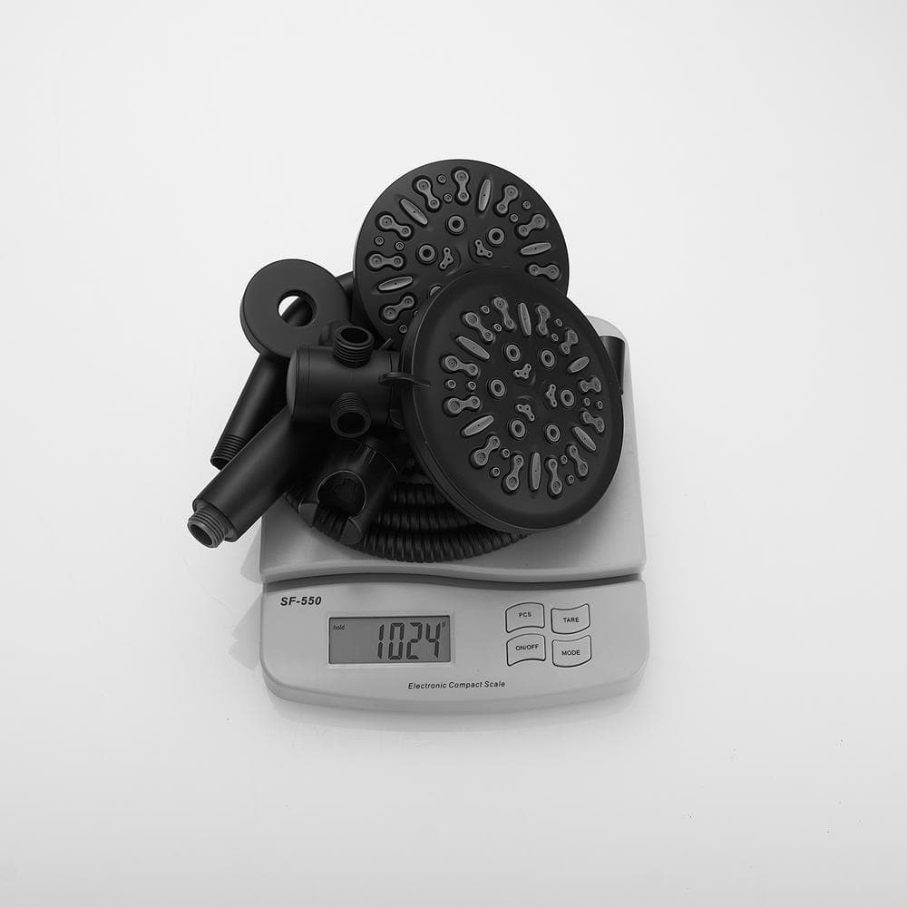 Matte Black Dual Head Wall Mounted Shower System with Stainless Steel Hose