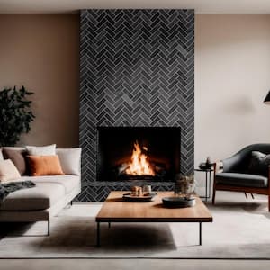 Montauk Black 4 in. x 12 in. Gauged Slate Floor and Wall Tile (4.95 sq. ft. / case)