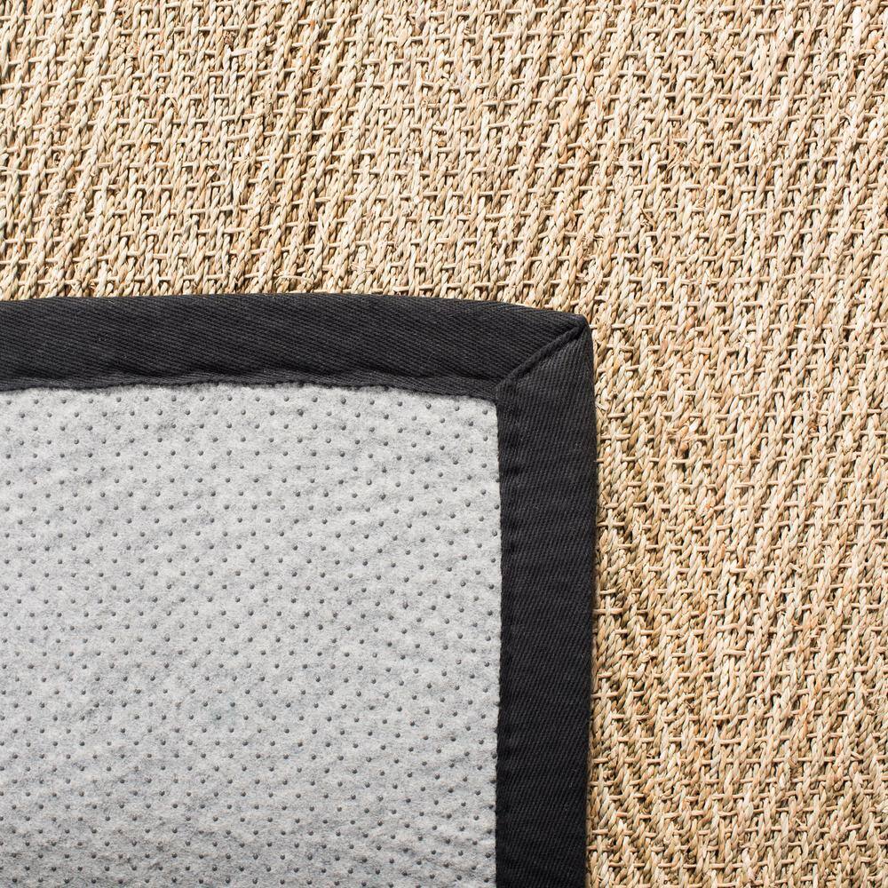 Natural and Black Hand-Knotted Cotton Area Rug 4' x 6'