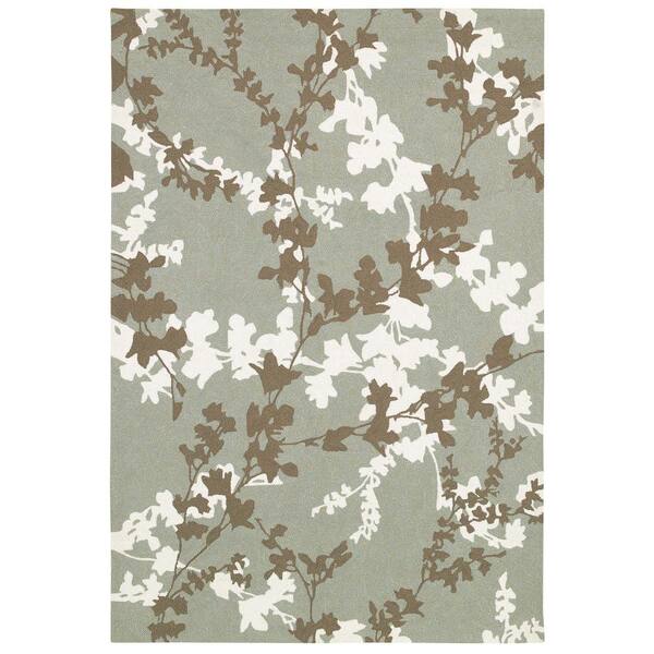 Couristan Covington Willow Branch Sage-Ivory 6 ft. x 8 ft. Indoor/Outdoor Area Rug