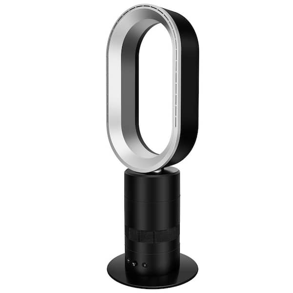 Amucolo 27 in. Adjustable Speeds Bladeless 90° Rotation Tower Fan in Black with Timing Closure