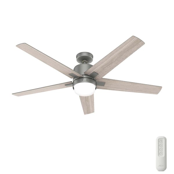 Hunter Codec 60 in. Indoor Matte Silver Smart Ceiling Fan with Remote and Light Kit