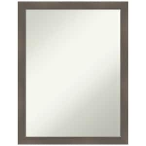 Edwin Clay Grey 20.5 in. x 26.5 in. Non-Beveled Casual Rectangle Wood Framed Wall Mirror in Gray