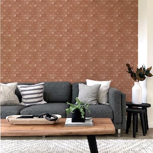 56 sq. ft. Genevieve Gorder Brass Belly Copper Peel and Stick Wallpaper