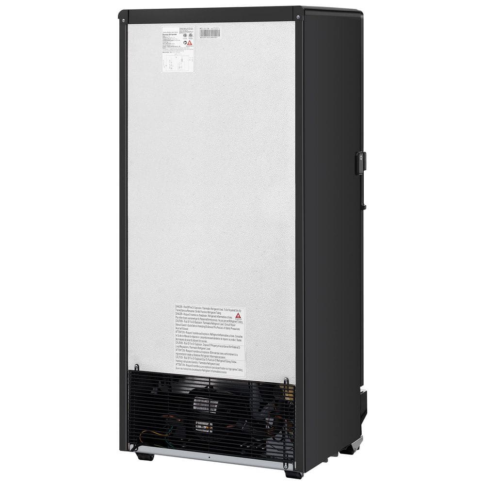 Commercial Merchandiser Refrigerator, 5.7 cu. ft., Glass Door, 3 Shelves, LED Light, Black for Commercial Use