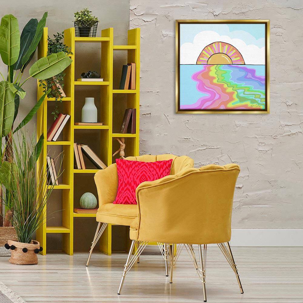 Swirling Rainbow on Sea Surface by Katie Conley Gold Floater Frame Nature Graphic Art Print 25 in. x 25 in. price history on PriceWatchPro