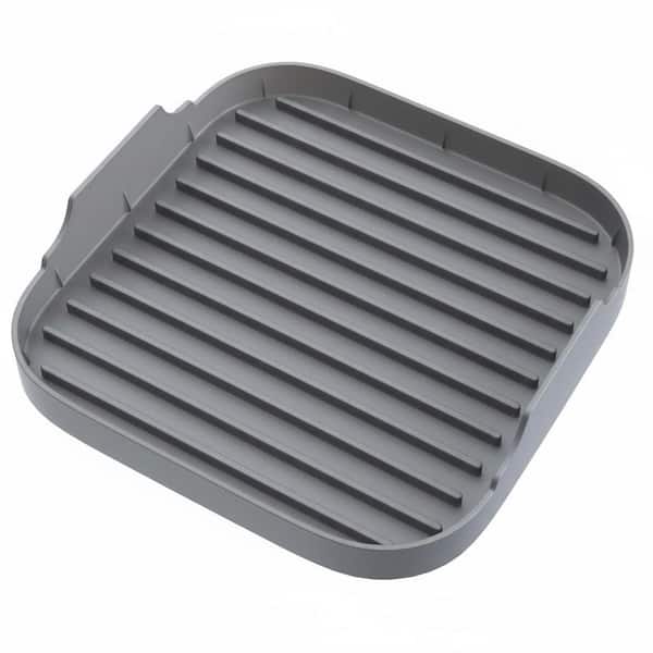 Polyethylene Microwave Bacon Cooker Grey Silicone Tray with Deep Grooves Grease Reservoir Nonstick Easy Clean Kitchen