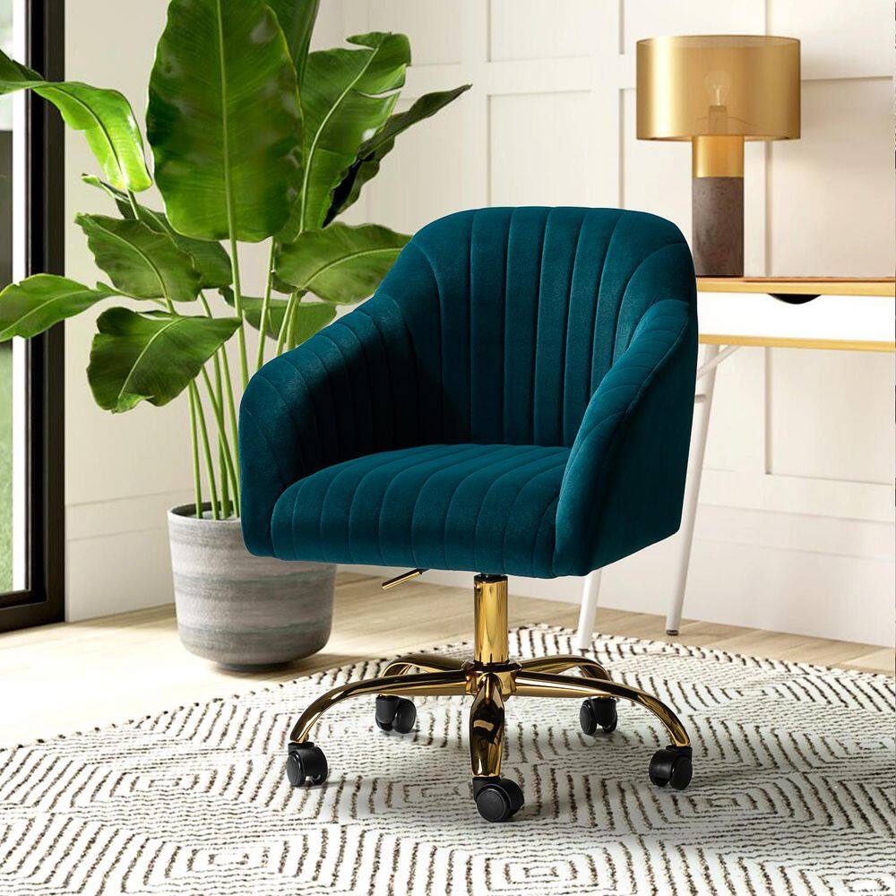 velvet office chair teal