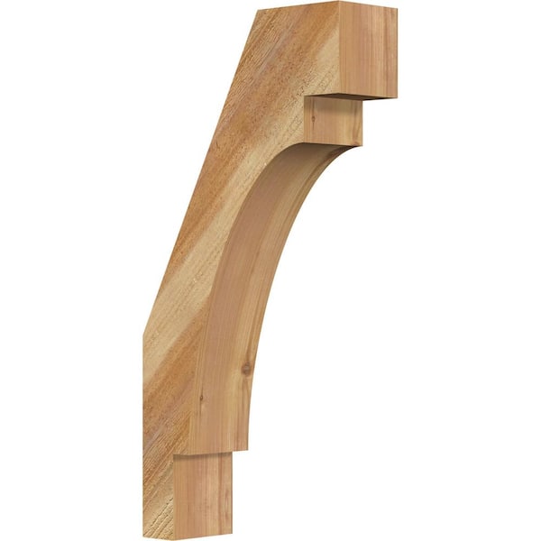 Ekena Millwork 4"W x 12"D x 24"H Merced Rough Sawn Knee Brace, Western Red Cedar