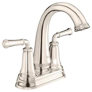 Delancey 4 in. Centerset 2-Handle Bathroom Faucet with Pop-Up Drain in Polished Nickel