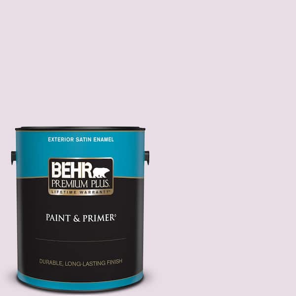 BEHR PREMIUM PLUS 1 gal. #680E-2 Iced Mauve Satin Enamel Exterior Paint & Primer
