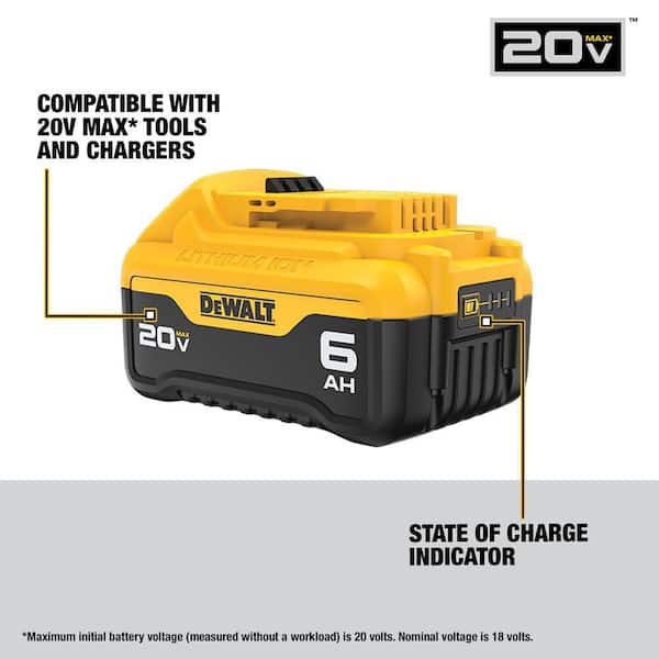 DEWALT - 20V MAX Lithium-Ion 6.0Ah and 4.0Ah Battery and Charger Starter Kit