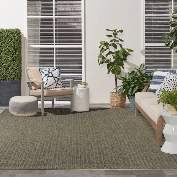 Tulum Olive 8 ft. x 10 ft. All-Over Design Contemporary Area Rug