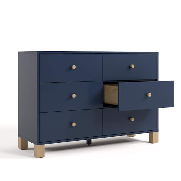 Storkcraft California Midnight Blue and Driftwood 6-Drawer 47.72 in. Wide Dresser 03766-207M - The Home Depot Storkcraft California Midnight Blue and Driftwood 6-Drawer 47.72 in. Wide Dresser 03766-207M - The Home Depot