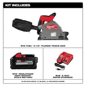 M18 FUEL 18V Lithium-Ion Cordless Brushless 6-1/2 in. Plunge Cut Track Saw w/8.0Ah Battery and Charger