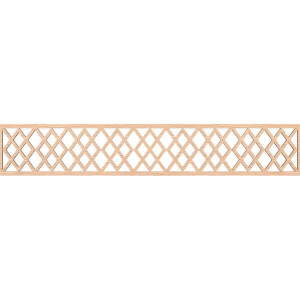 Ekena Millwork Hadley Fretwork 0.25 in. D x 46.625 in. W x 8 in. L Red Oak Wood Panel Moulding