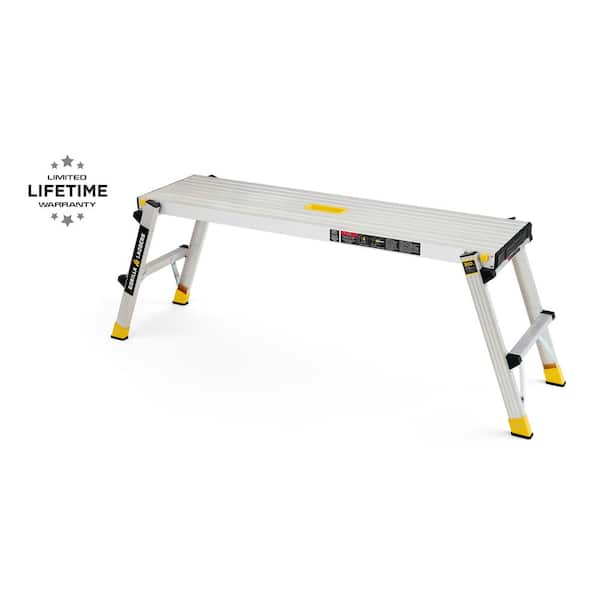 Gorilla Ladders 4 ft. x 12 in. x 20 in. Aluminum Slim-Fold Work Platform, 300 lbs. Load Capacity