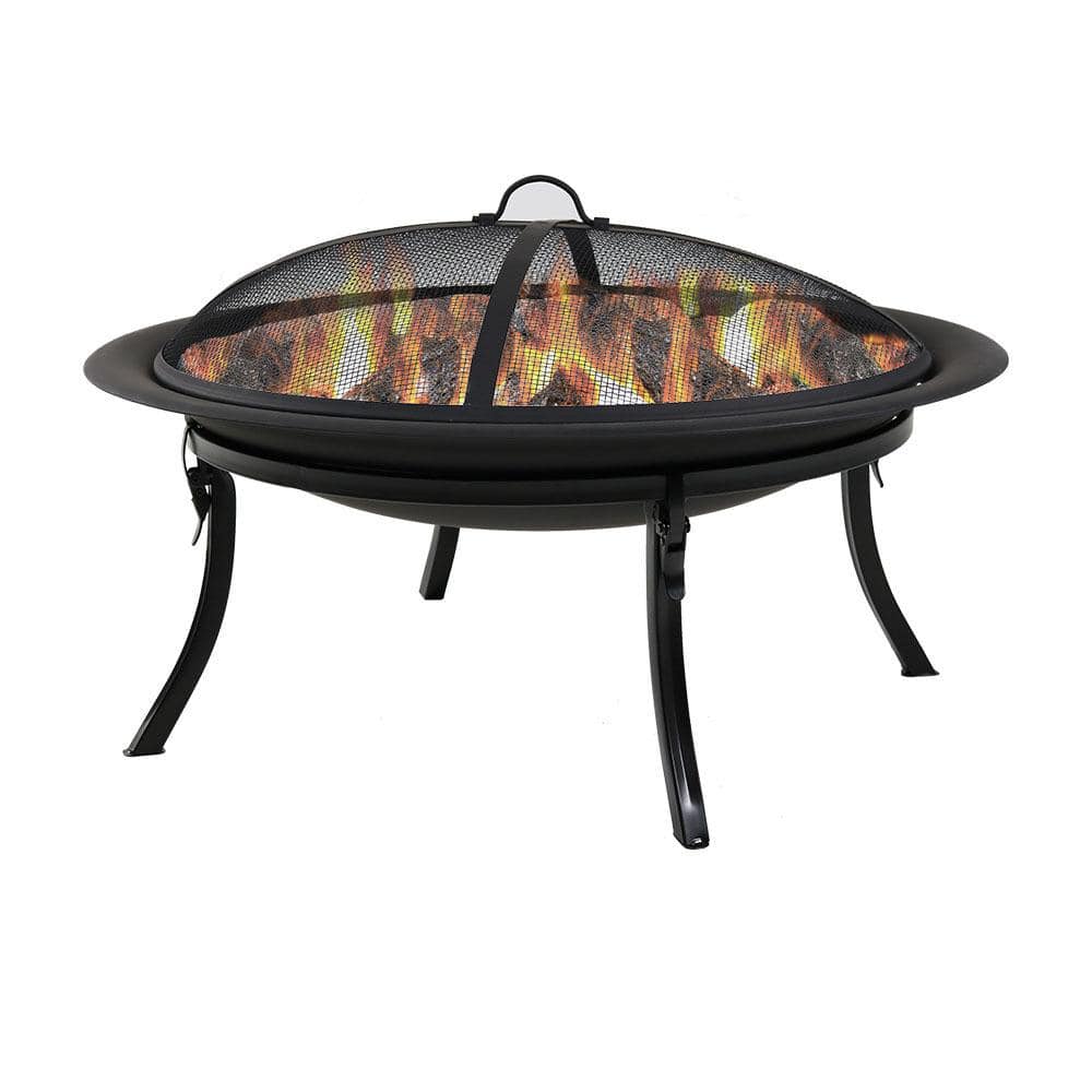 Sunnydaze 29 in. x 24 in. Steel Portable Folding Wood