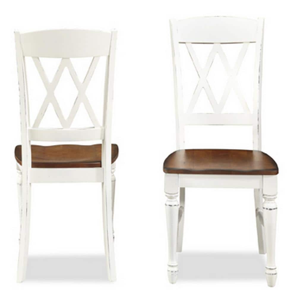Monarch 7-Piece Distressed Oak and Off-White Dining Set