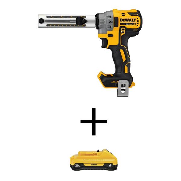 DEWALT 20V MAX XR Cordless Brushless Cable Stripper and (1) 20V MAX Compact Lithium-Ion 4.0Ah Battery