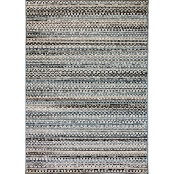 Dynamic Rugs Brighton Beige/Blue 3 ft. 11 in. x 5 ft. 7 in. Contemporary Polypropylene Area Rug