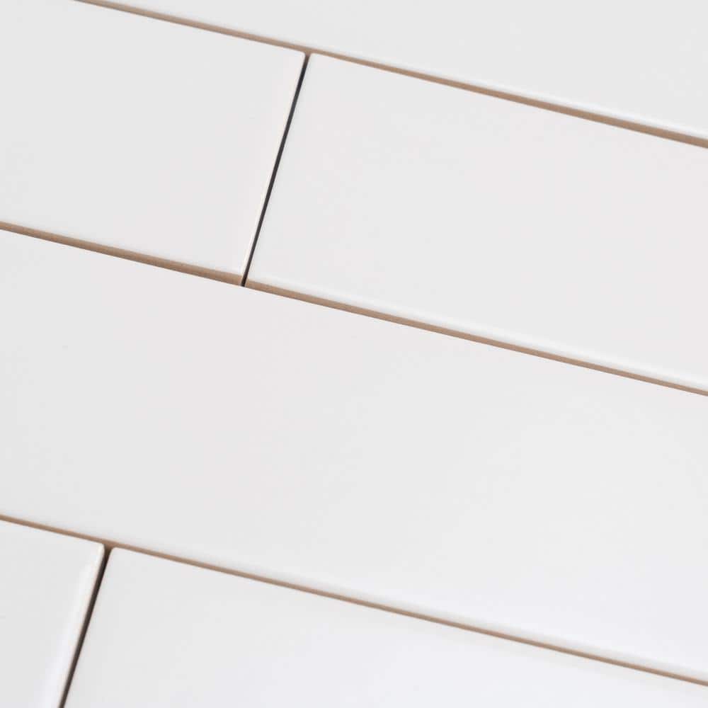 Arte 1.97 in. x 7.87 in. Matte White Ceramic Subway Wall and Floor Tile (5.4 sq. ft./case) (50-pack)