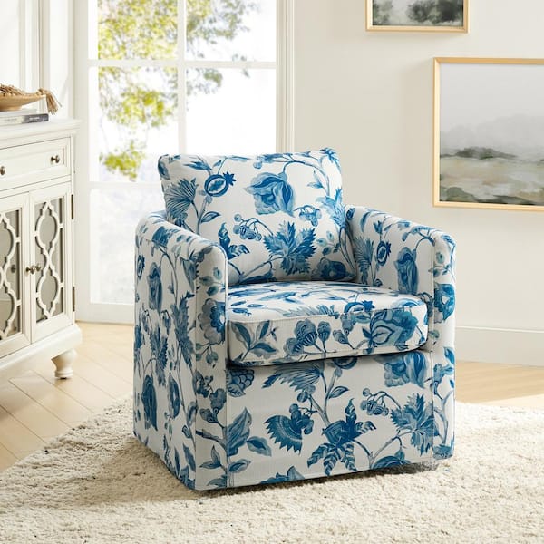 JAYDEN CREATION Benjamin Turquoise Modern Slipcovered Upholstered