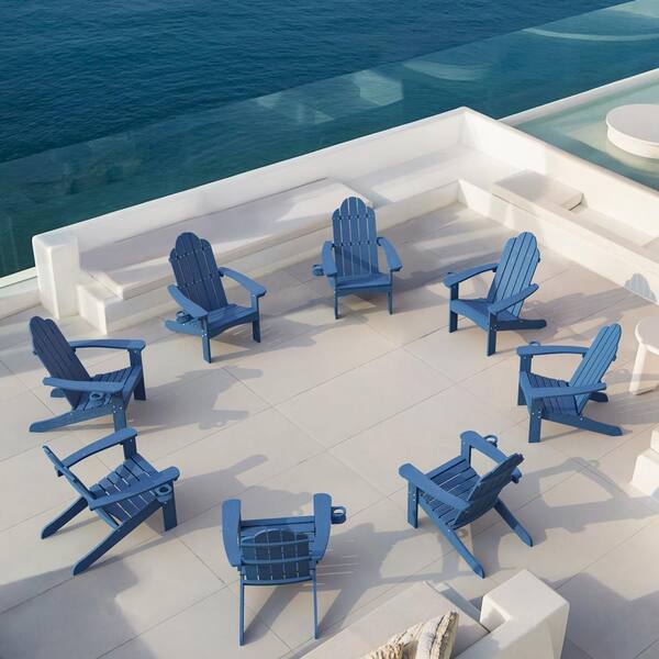 Lue Bona Hampton Curveback Navy Blue Recycled Plastic Outdoor Patio