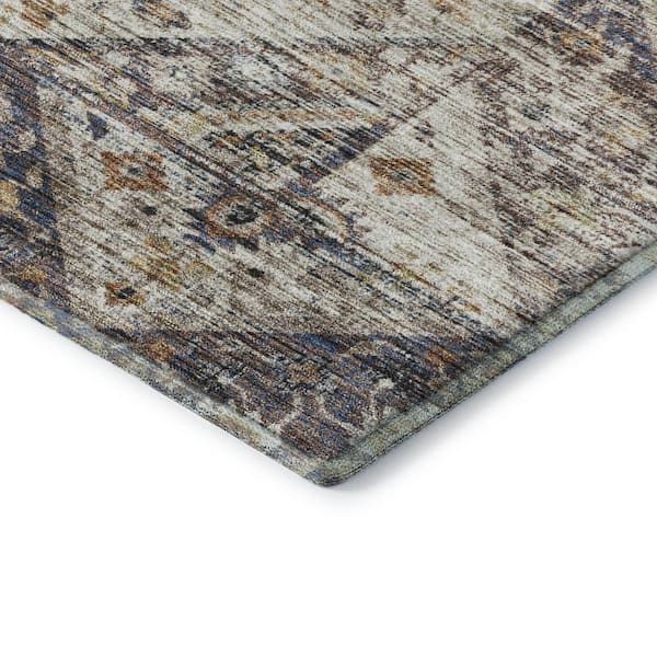 Mayfield Premium Machine Washable Abstract AMF2195 Brown 5 ft. x 7 ft. 6 in. Area Rug