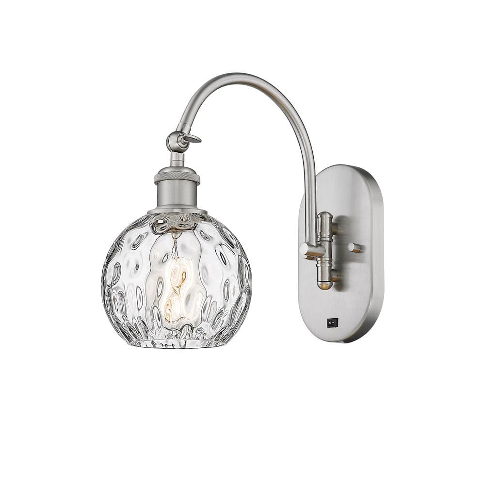 Athens Water Glass 1-Light Brushed Satin Nickel, Clear Water Glass Wall Sconce with Clear Glass Shade price history on PriceWatchPro