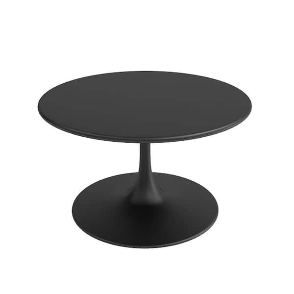 Kurv Bistro 31.5 in. Black Round Metal Coffee Table